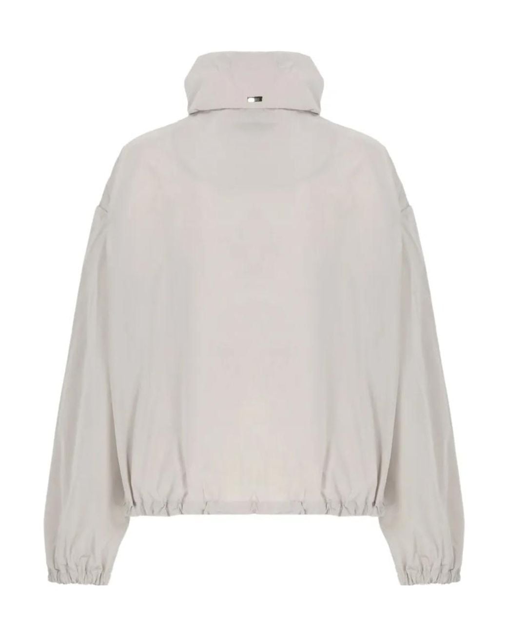 Herno White Drawstring Zip-Up Jacket