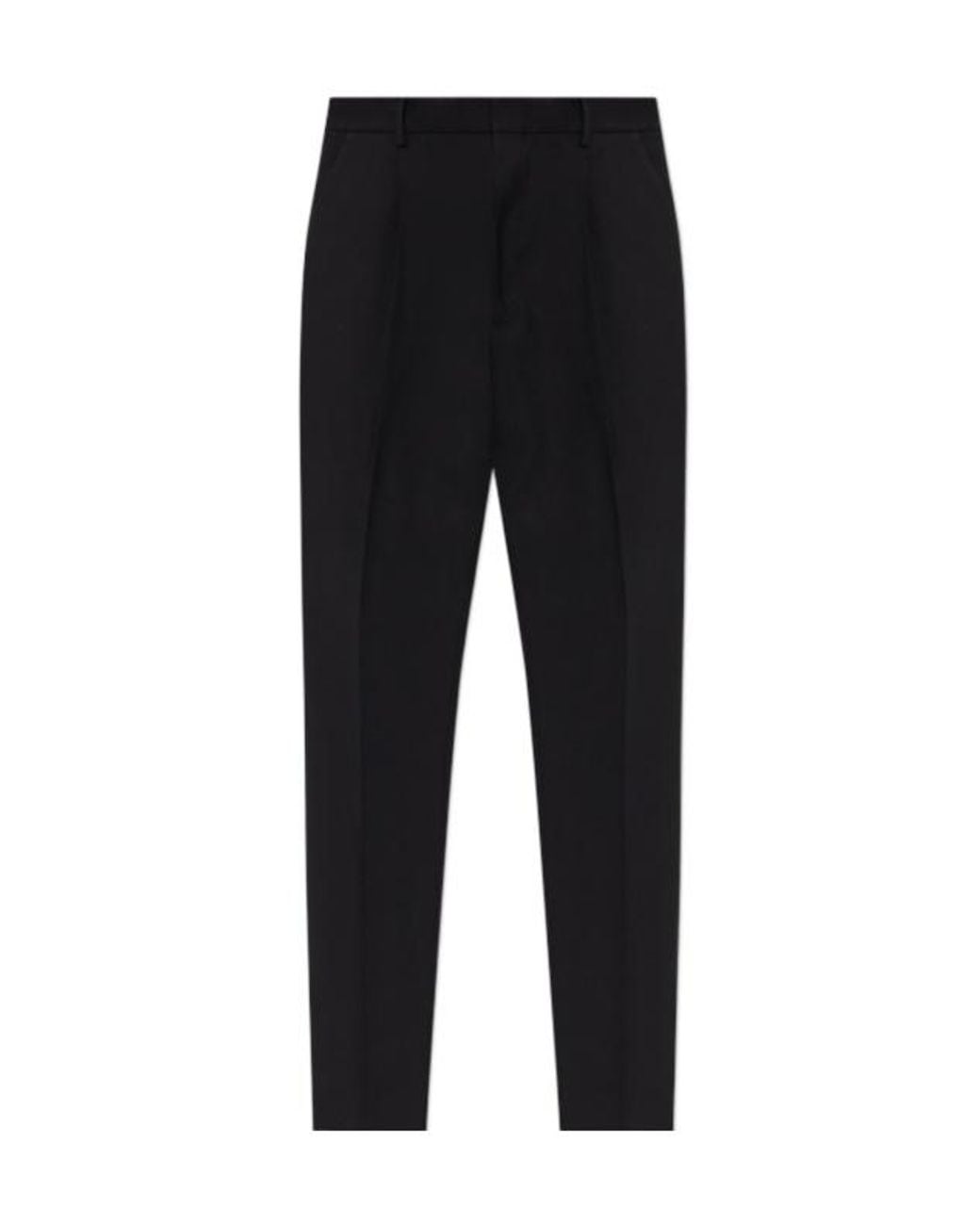 DSquared² Black Logo Plaque Tailored Trousers for men
