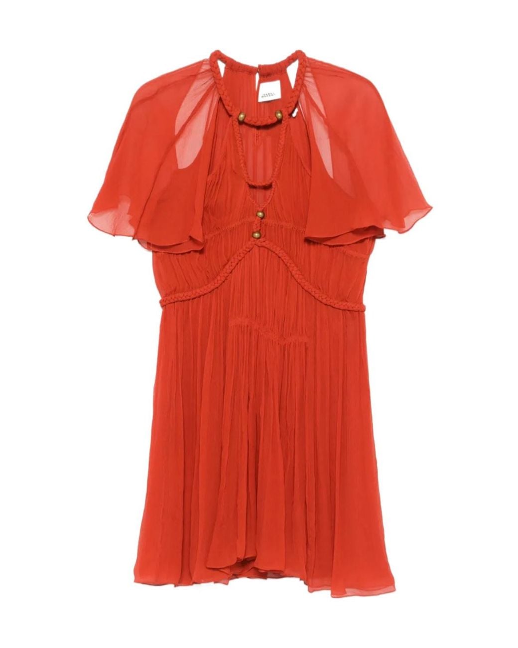 Isabel Marant Red Cut Out Detailed Mini Dress