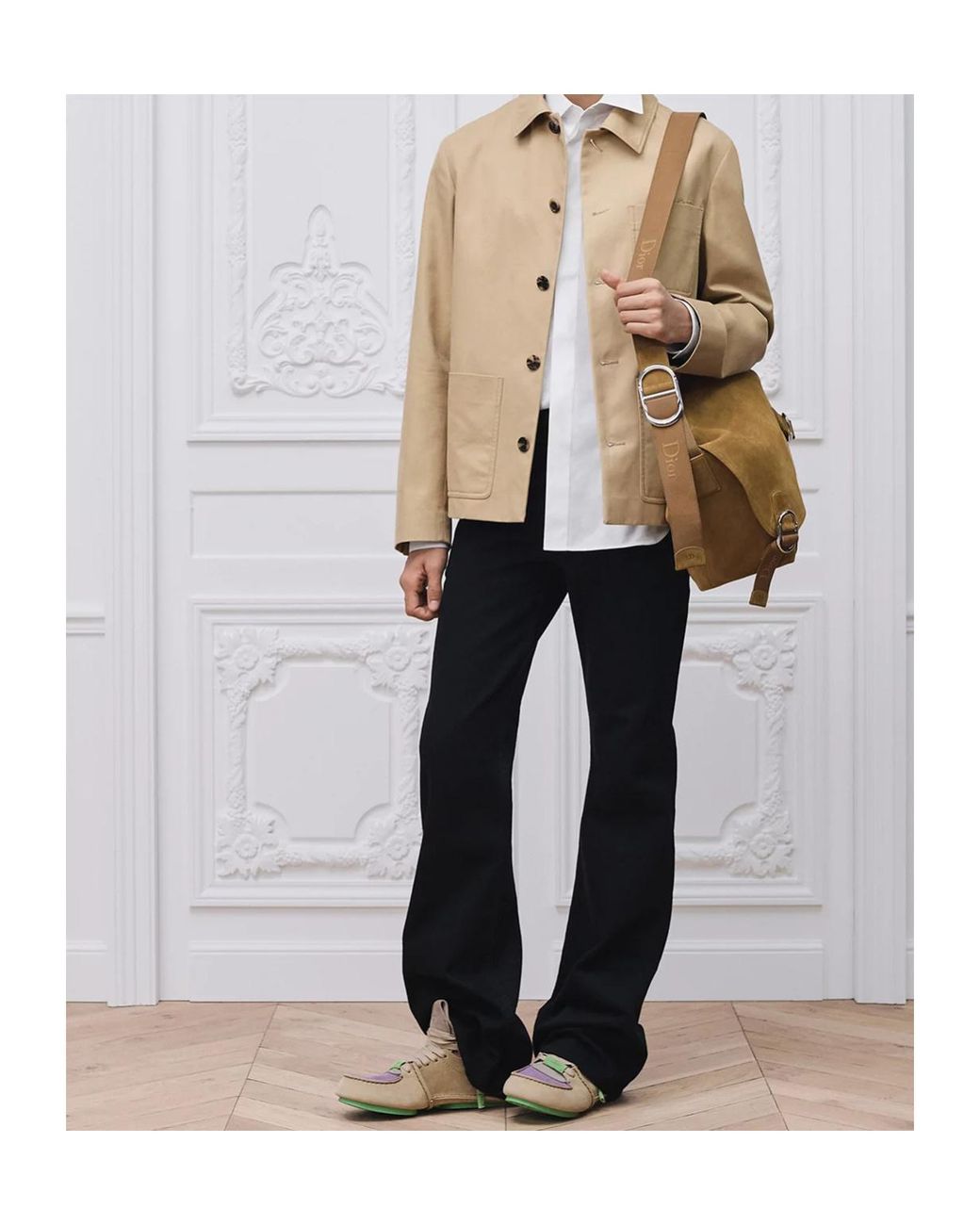 Dior Natural Workwear Jacket With Embroidery for men
