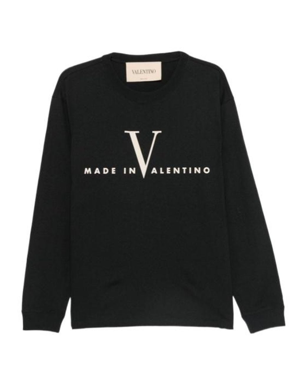 Valentino Black Logo Printed Crewneck T-Shirt for men