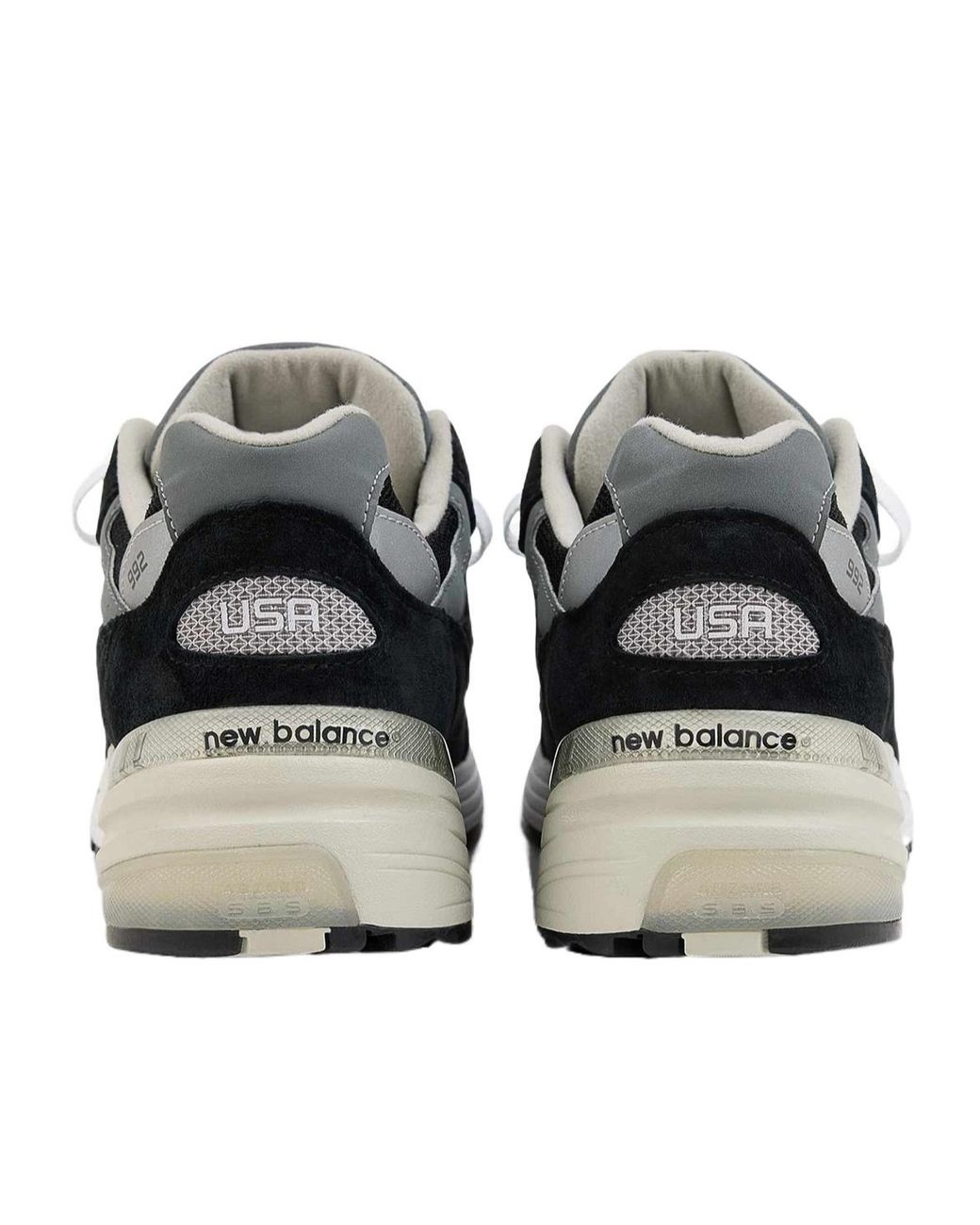 New Balance Black 992 Lace-Up Sneakers for men