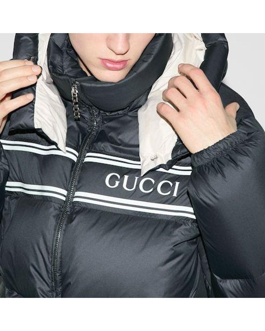 Gucci Blue Zip-Up Puffer Jacket for men