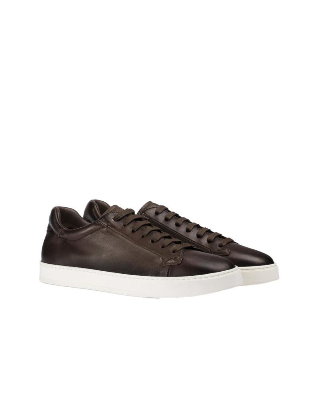 Doucal's Brown Leather Sneakers for men