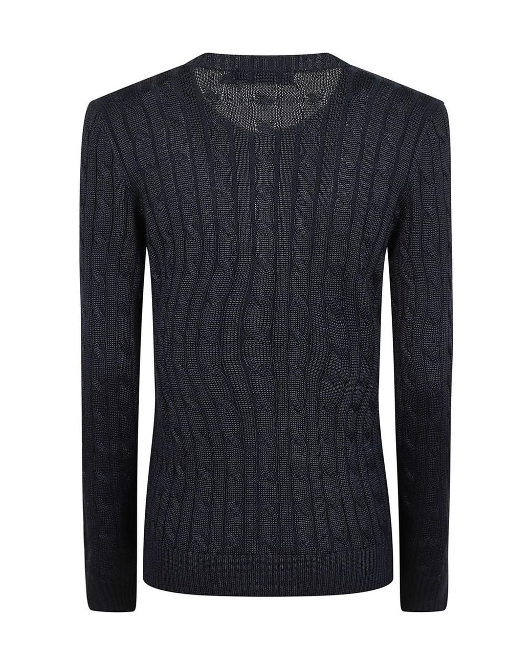 Ralph Lauren Black Lauren Cable-Knit Logo Cardigan