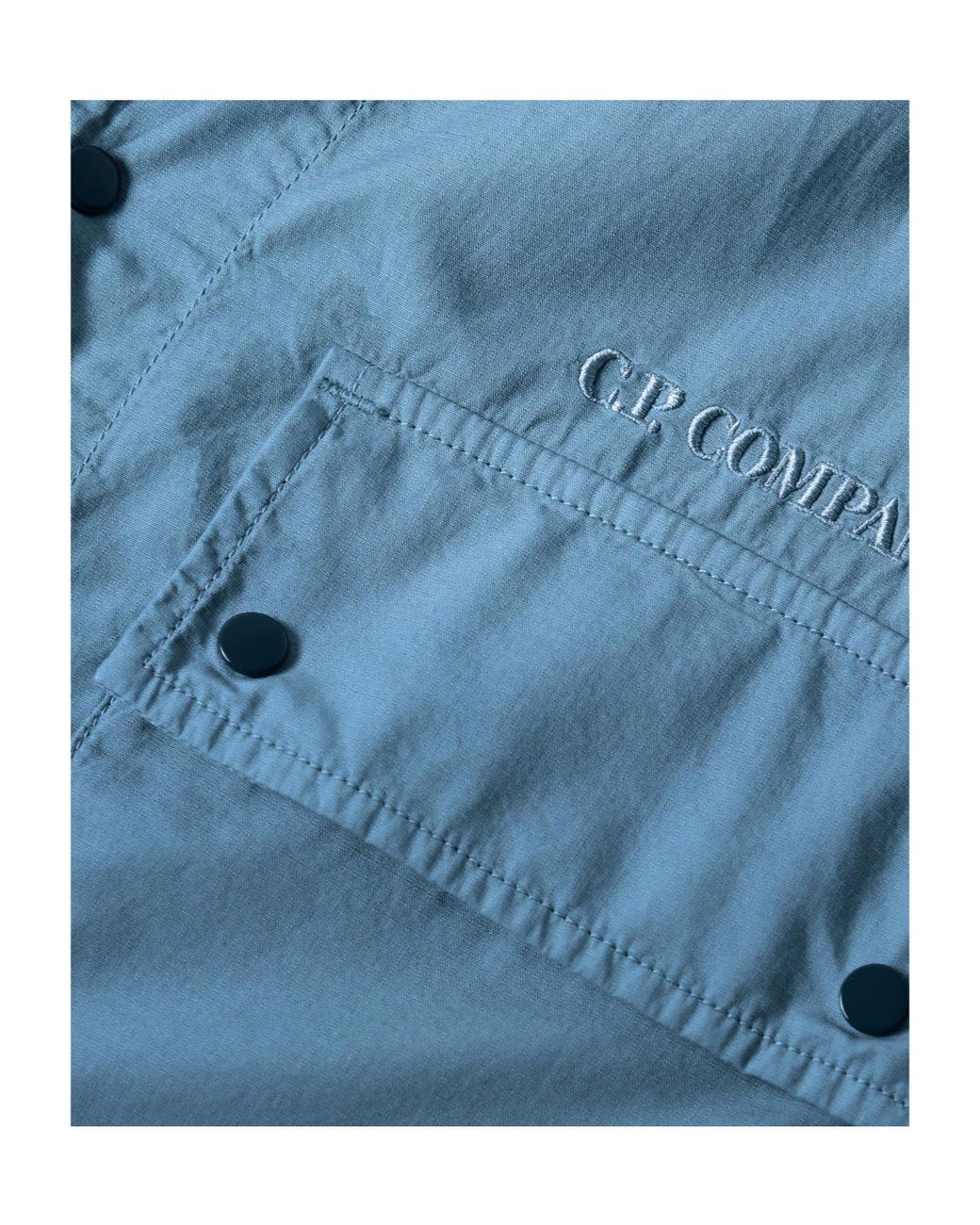 C P Company Blue Light Short-Sleeve Utility Shirt for men