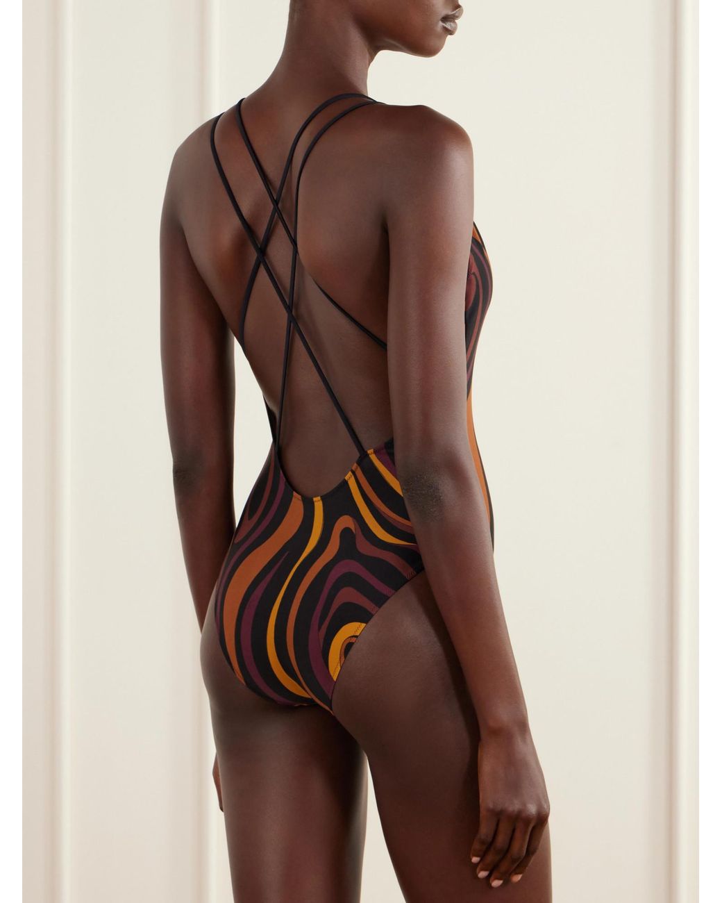 Emilio Pucci Brown Printed Swimsuit
