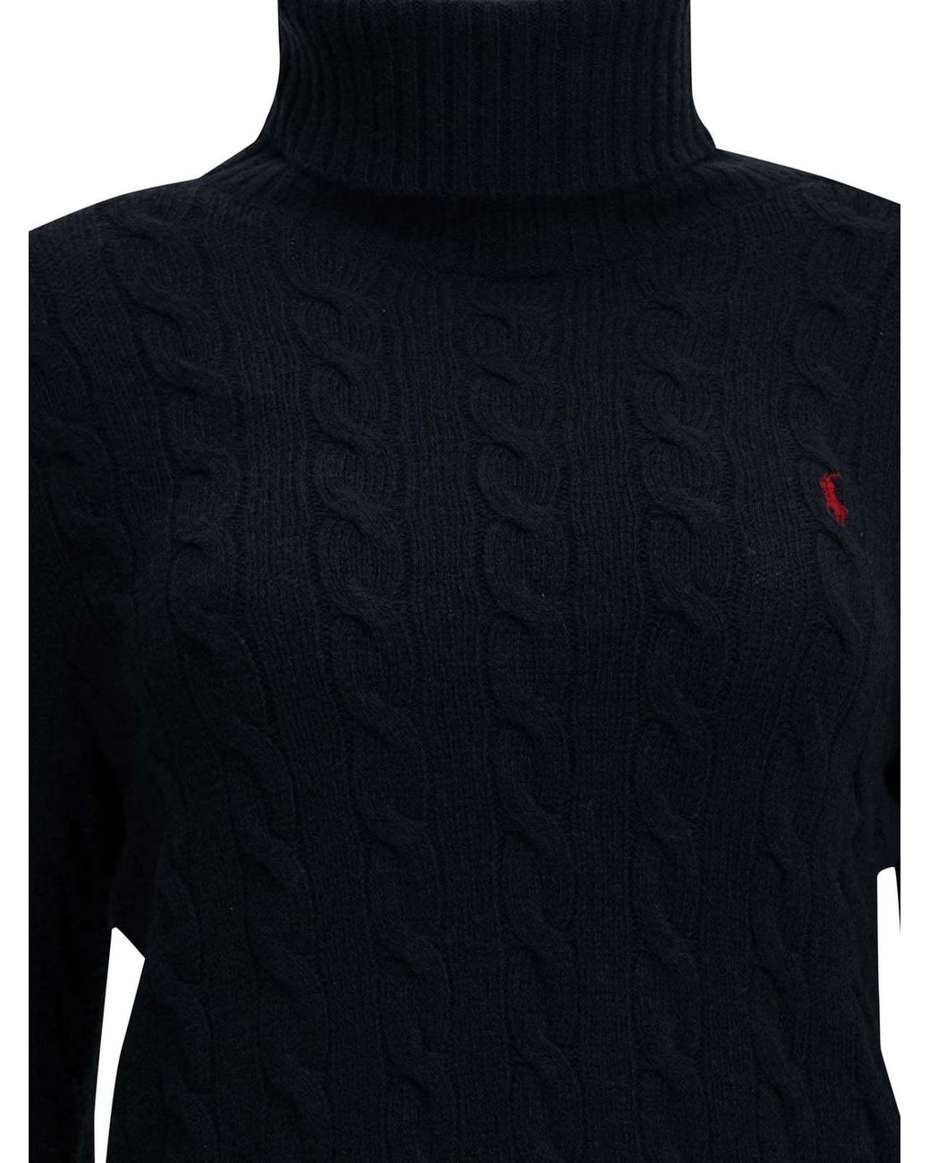 Polo Ralph Lauren Black Roll Neck Knitted Jumper