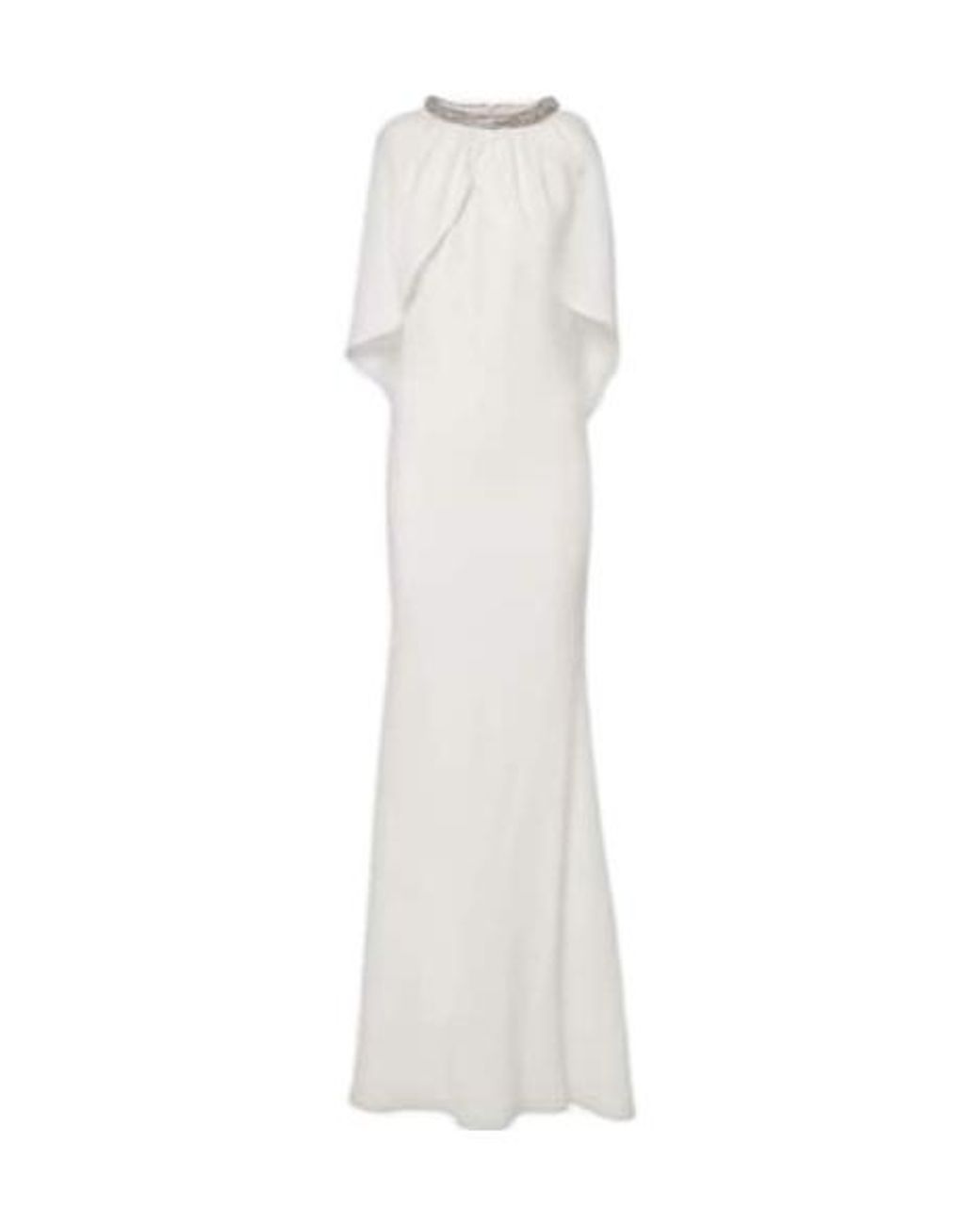 Roland Mouret White Embellished Shawl Dress