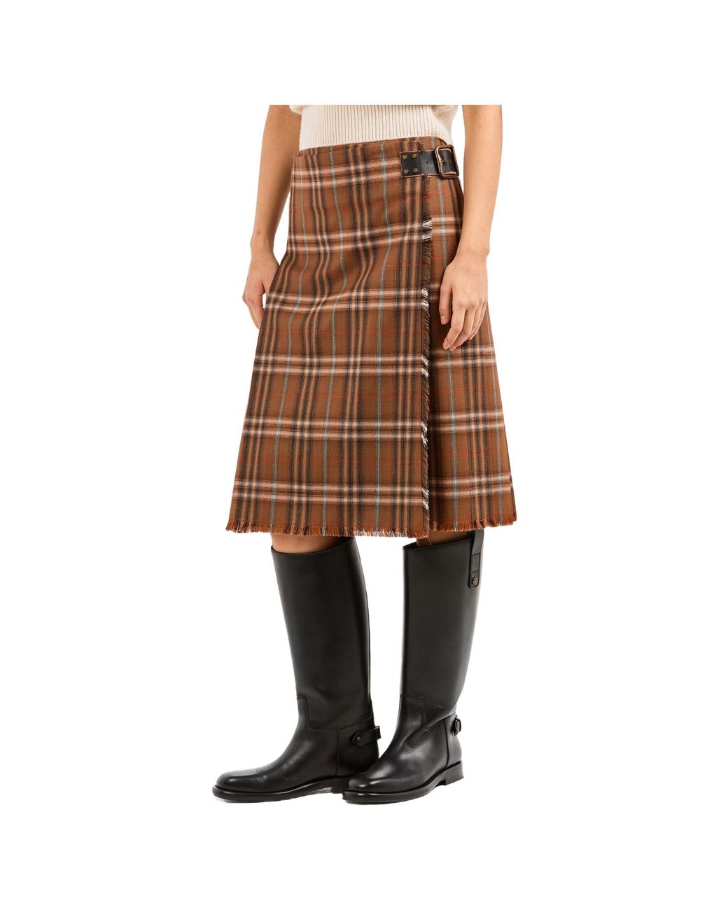 Burberry Brown Elegant Skirt