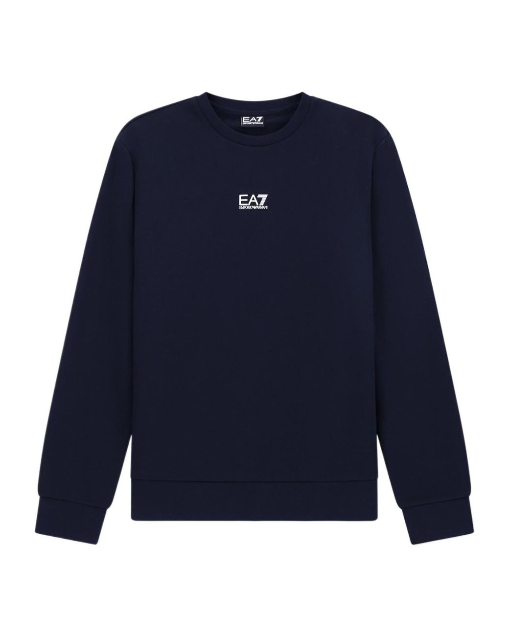 EA7 Blue Logo Crew-Neck Sweatshirt for men