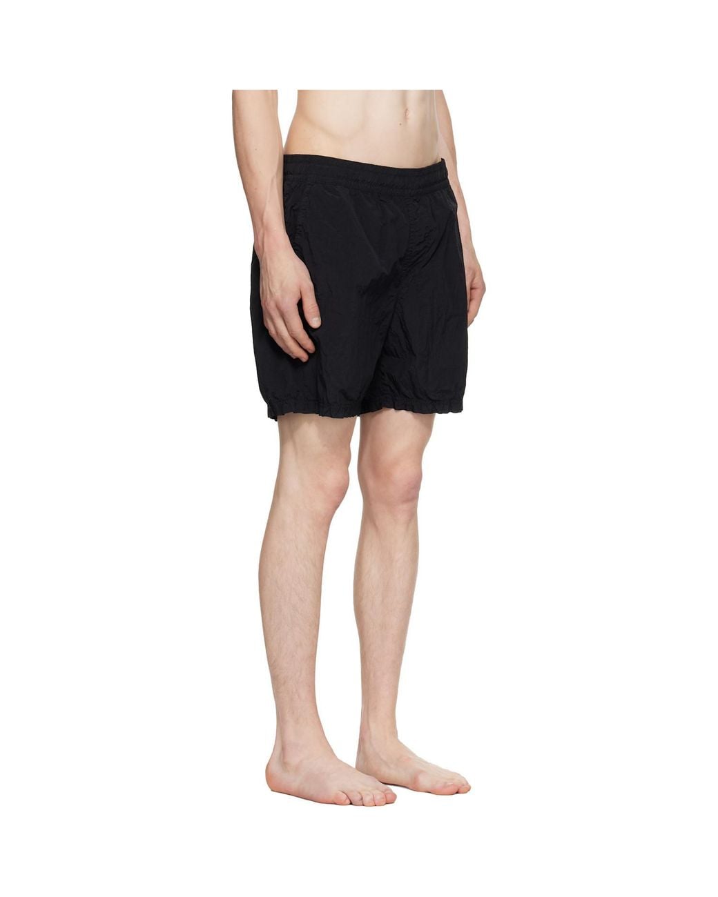 Stone Island Black Regular-Fit Mid-Length Swim Shorts With Pockets for men