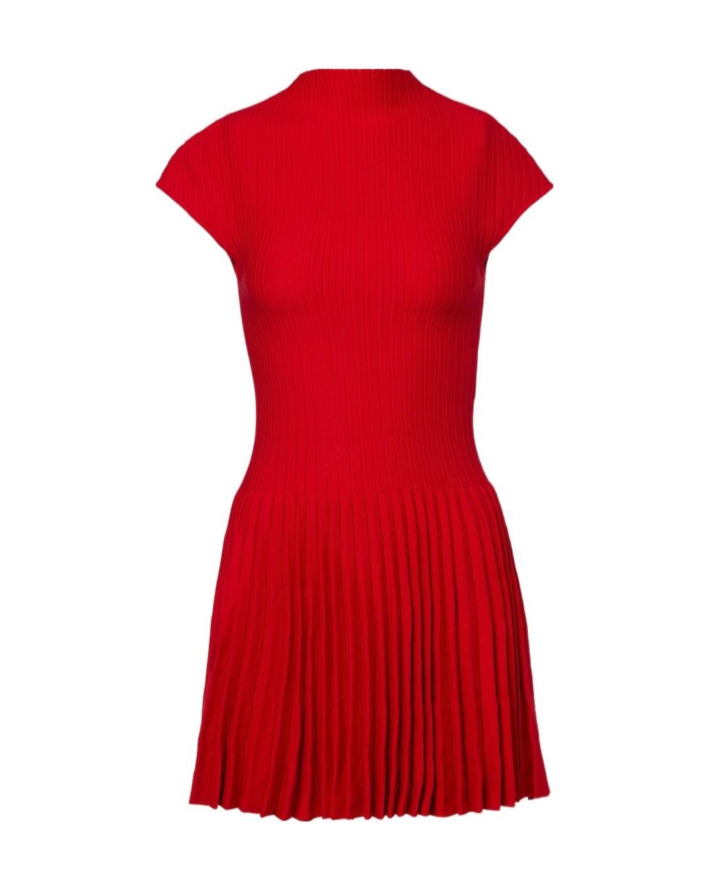 Magda Butrym Red Ribbed Cotton Minidress