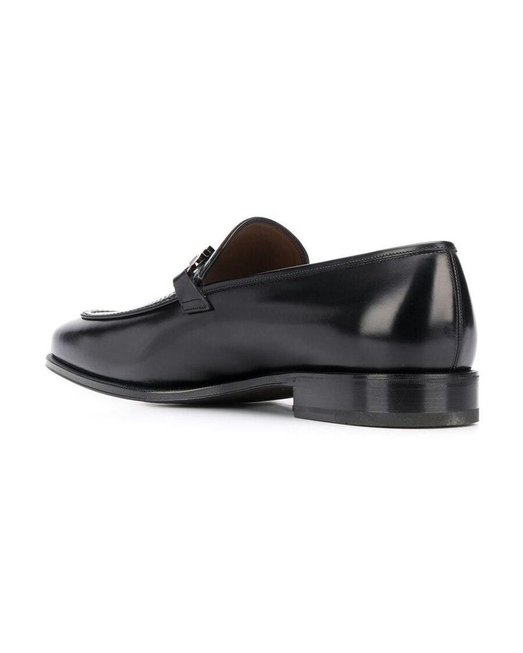 Ferragamo Black Gancini Casual Business Shoes for men
