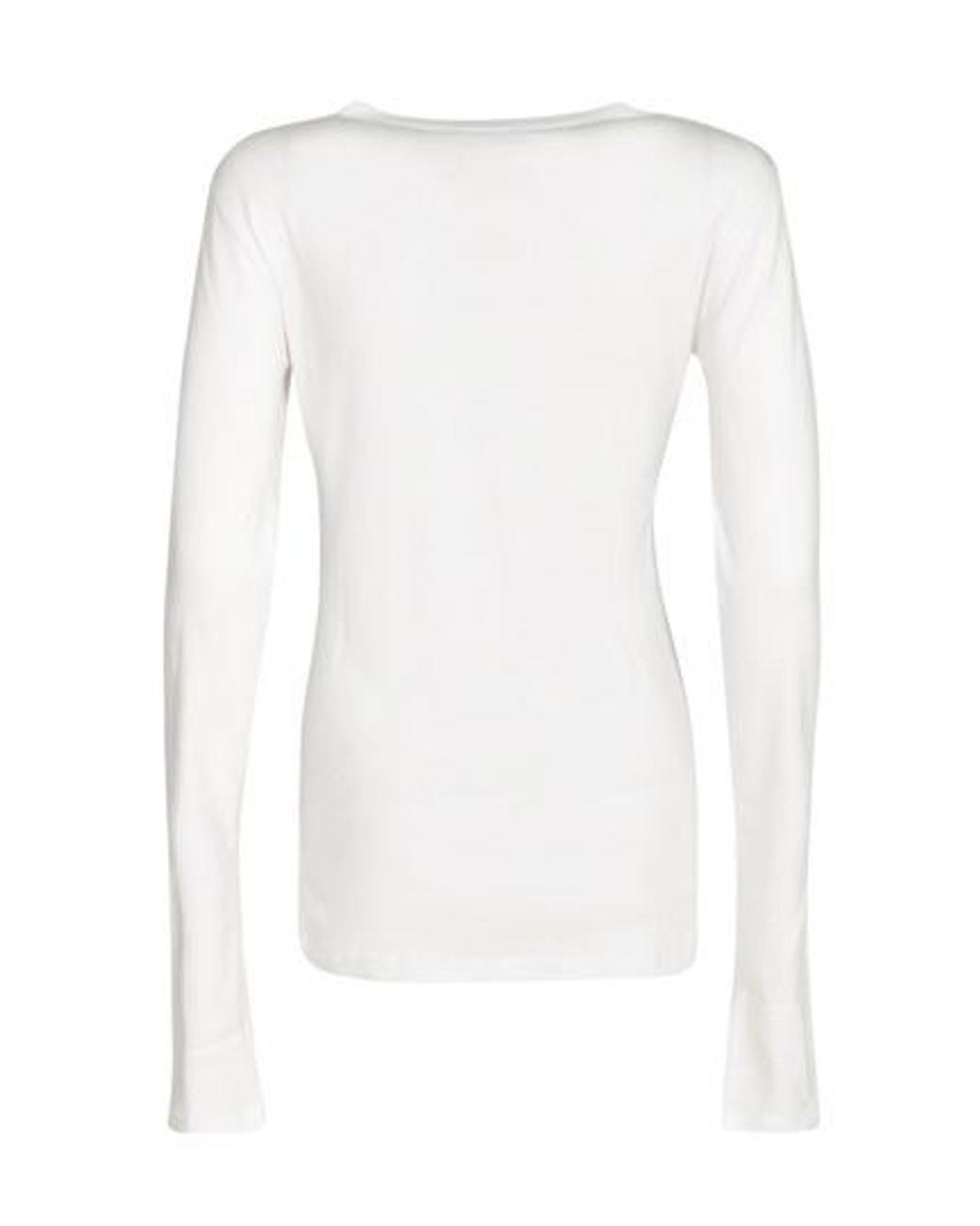Ann Demeulemeester White Crew Neck Long-Sleeved T-Shirt