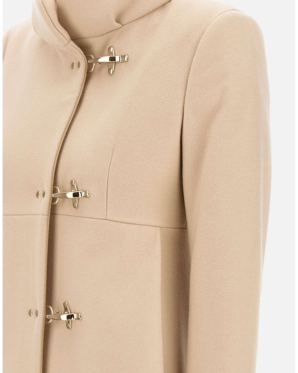 Fay Natural Virginia Hook-Closure Coat