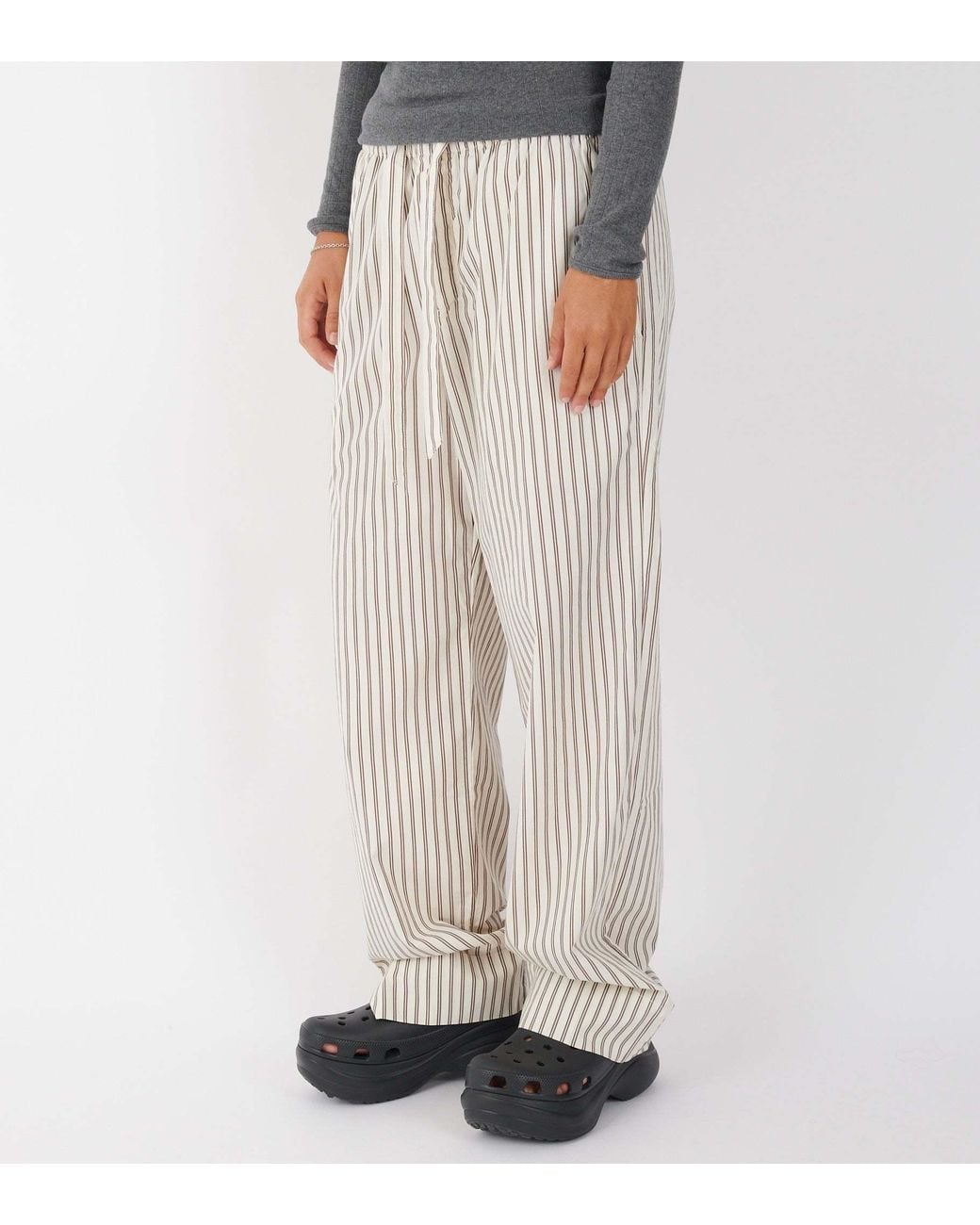 Tekla White Hopper Striped Pajama Pants for men