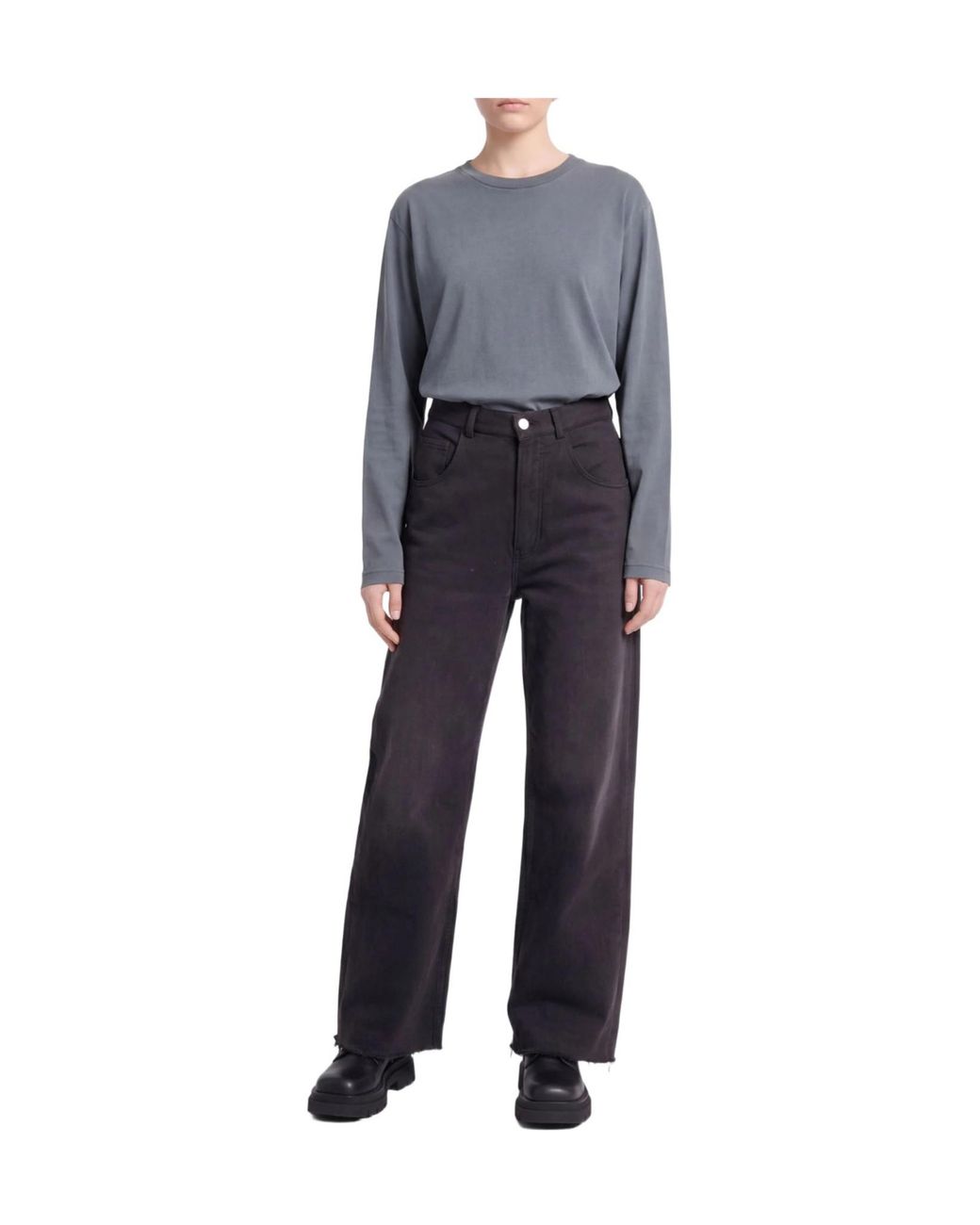 MM6 by Maison Margiela Blue Solid Color Casual Trousers