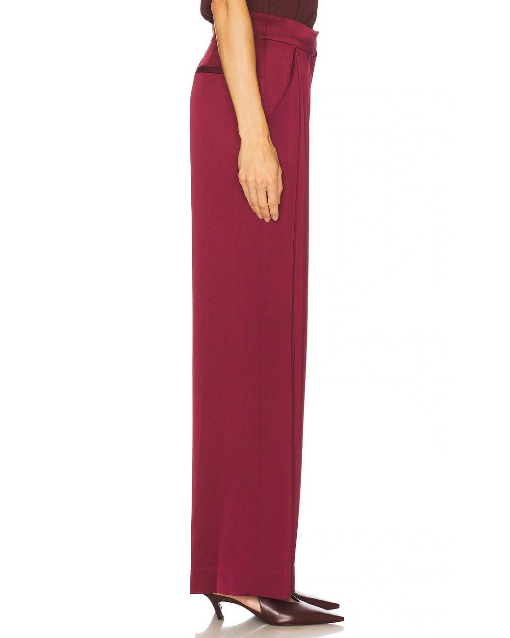 Jonathan Simkhai Red Akira Wide-Leg Pants