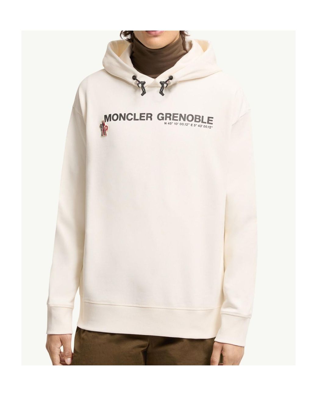 Moncler White Coordinates Logo Cotton Hoodie for men