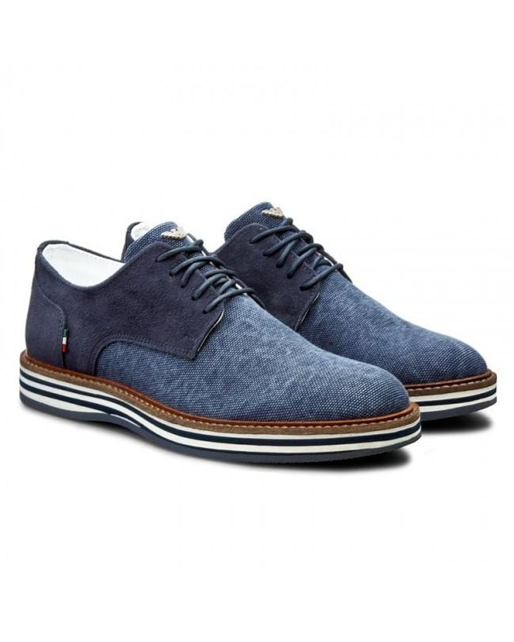 Armani Jeans Blue Stitching Details Business Casual Shoes for men