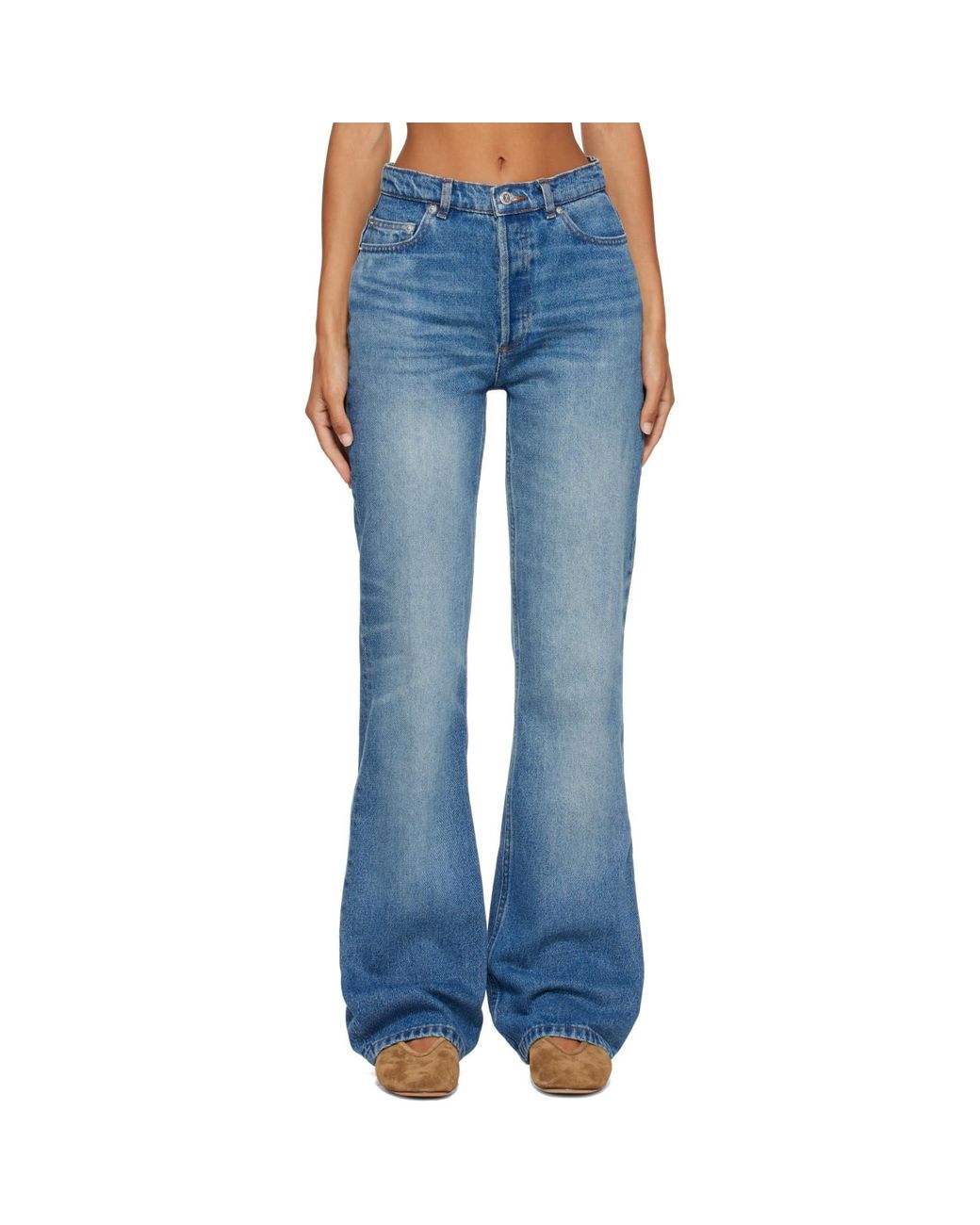 A.P.C. Blue Romy High Rise Flared Jeans