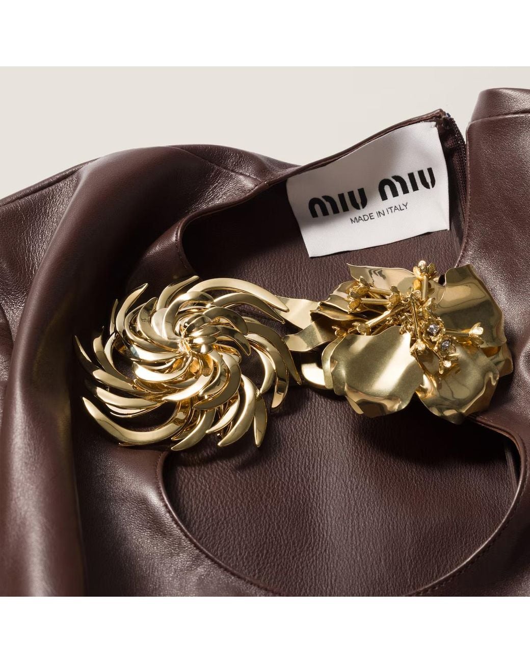 Miu Miu Metallic Logo-Engraved Brooch