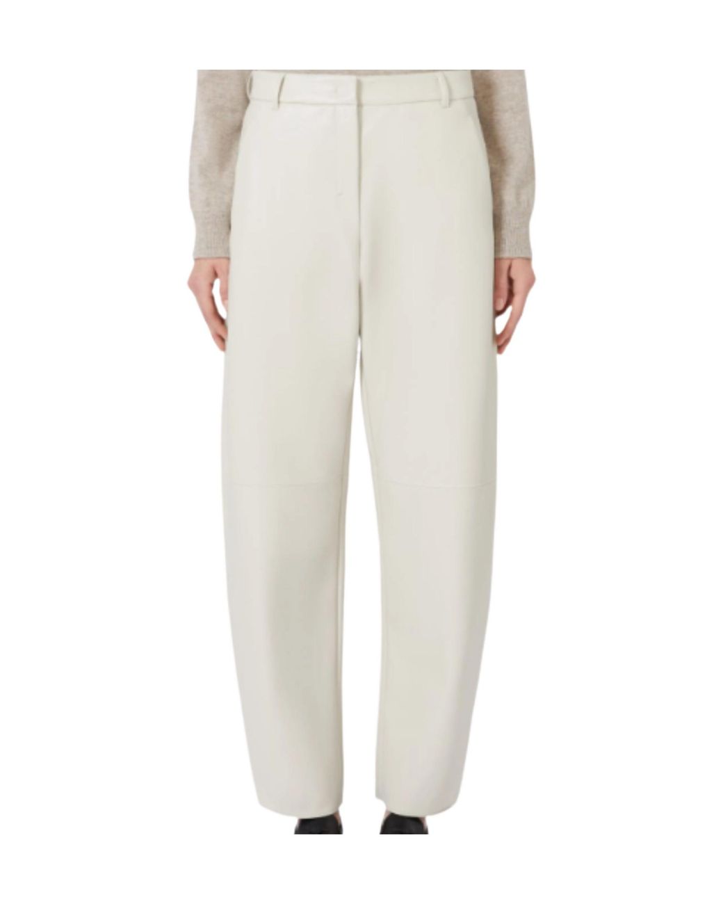 Max Mara White S Coated Straight-Leg Pants