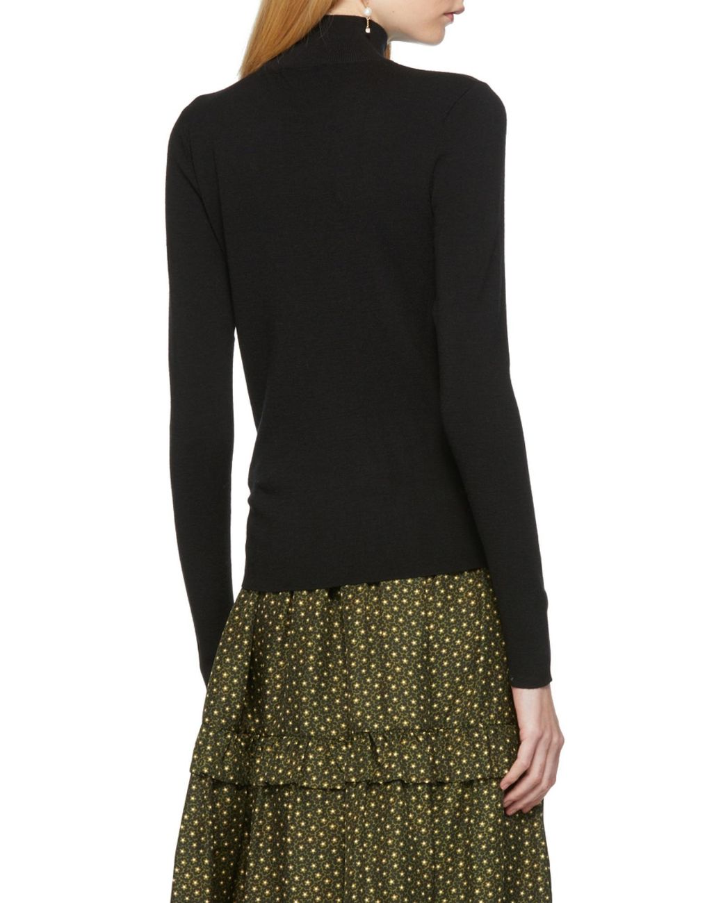 Chloé Black Hollowed-Out Detail Densely Woven Pullover