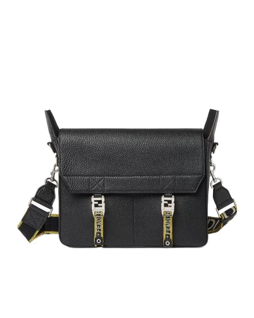 Fendi Black Flow Medium Crossbody Bag for men