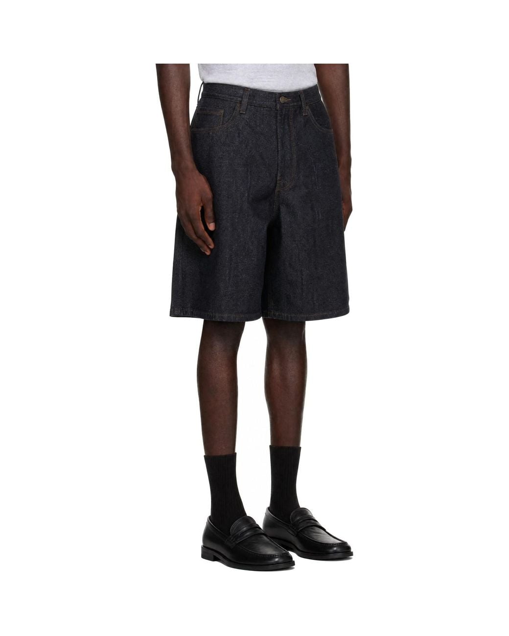 Entire studios Black Field Denim Shorts for men