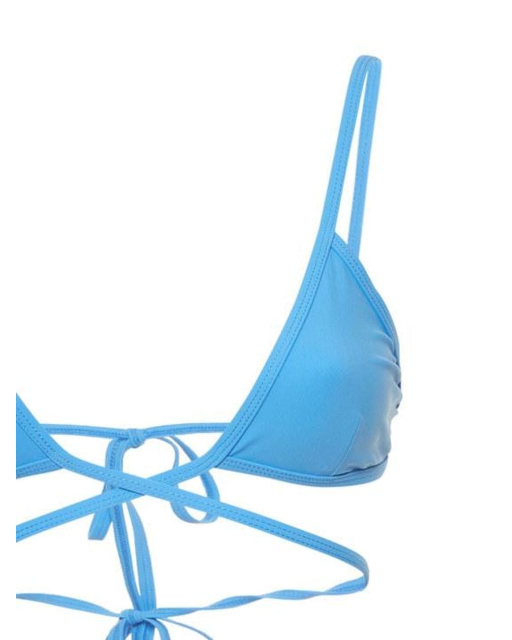 Christopher Esber Blue Wrapped Tie Lycra Bikini Top