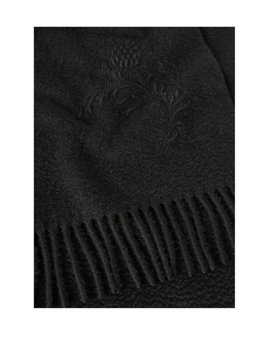 Loro Piana Black Fringed Scarf for men