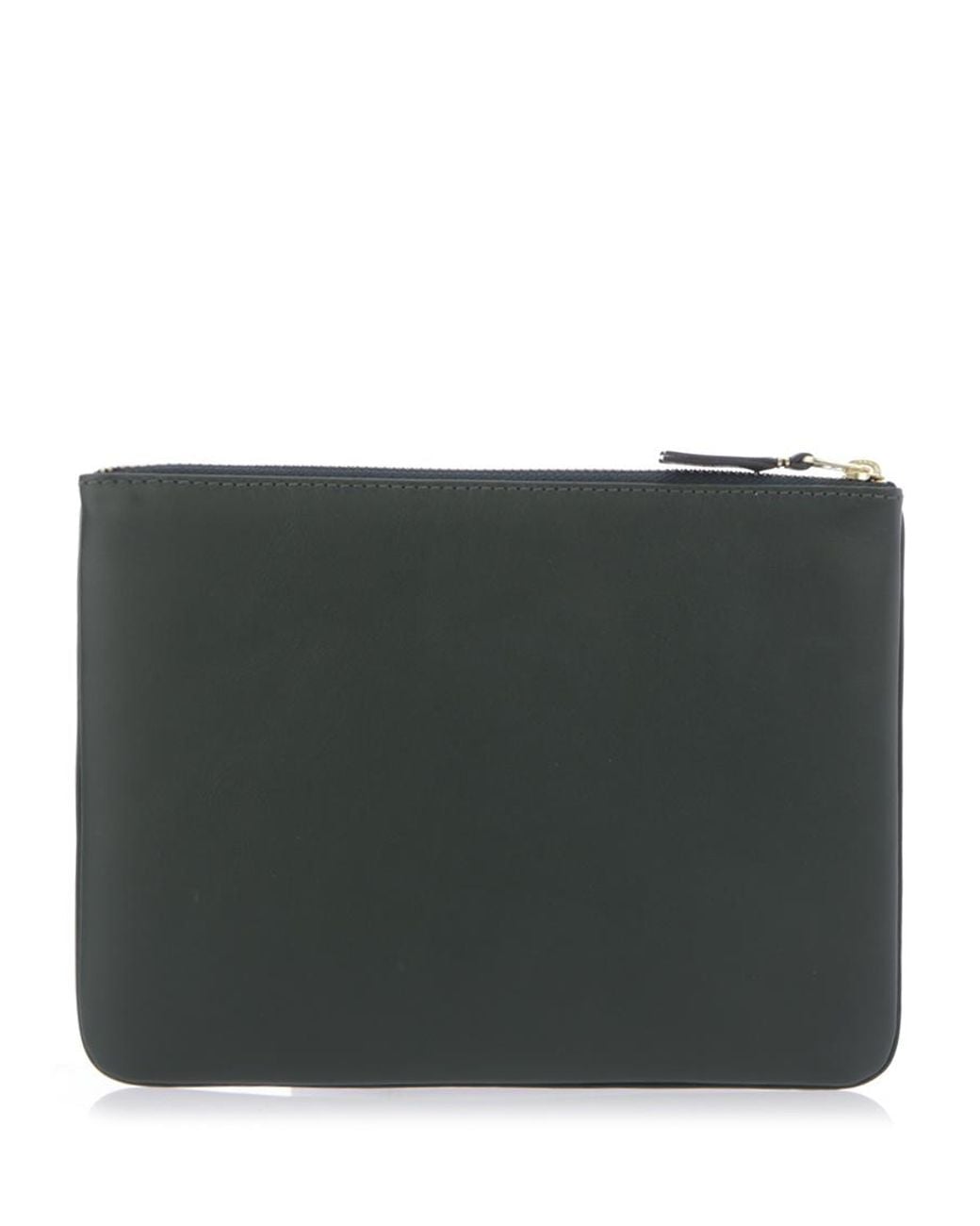 Comme des Garçons Black Comme Des Garçons Wallet Logo Detailed Zip-Up Pouch