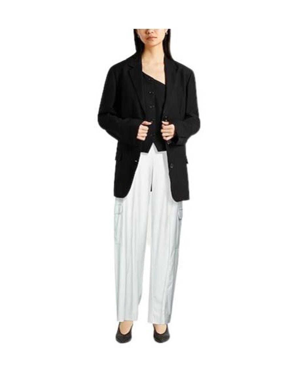 Max Mara White Solid-Color Cargo Pants