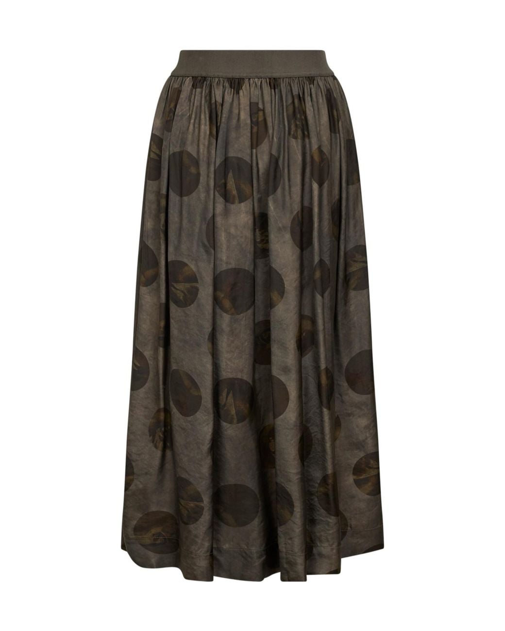 Uma Wang Brown Elastic Waist Printed Skirt