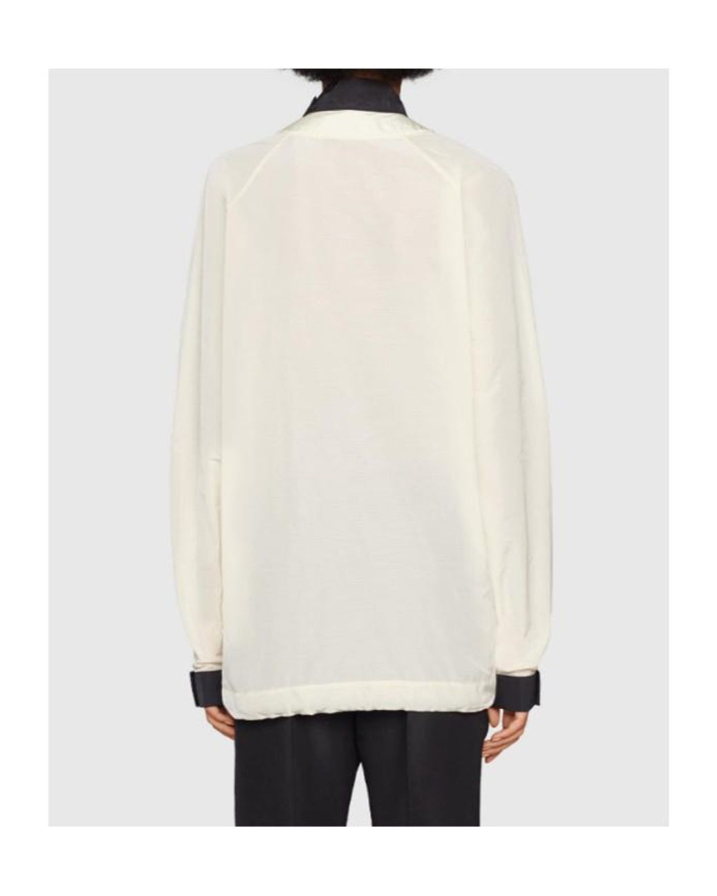 Gucci White Logo Patch Nylon Sweatshirt