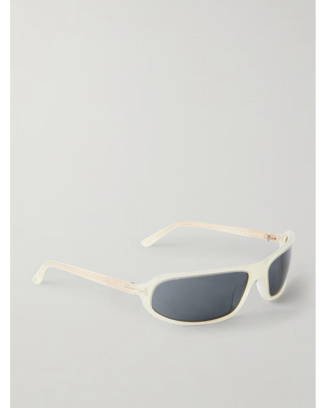 Tom Ford White Minimal Retro Narrowframe Sunglasses
