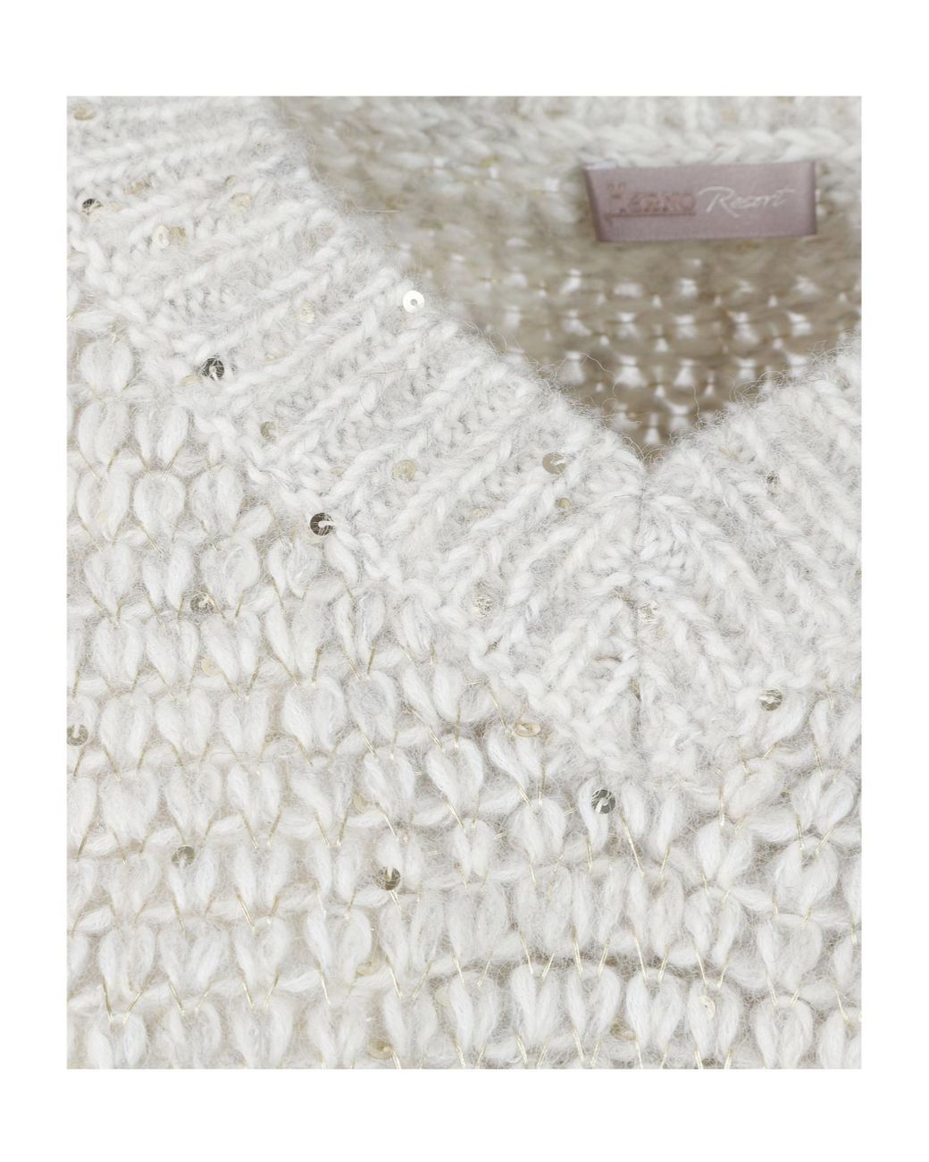 Herno White Lurex Knit Resort Vest