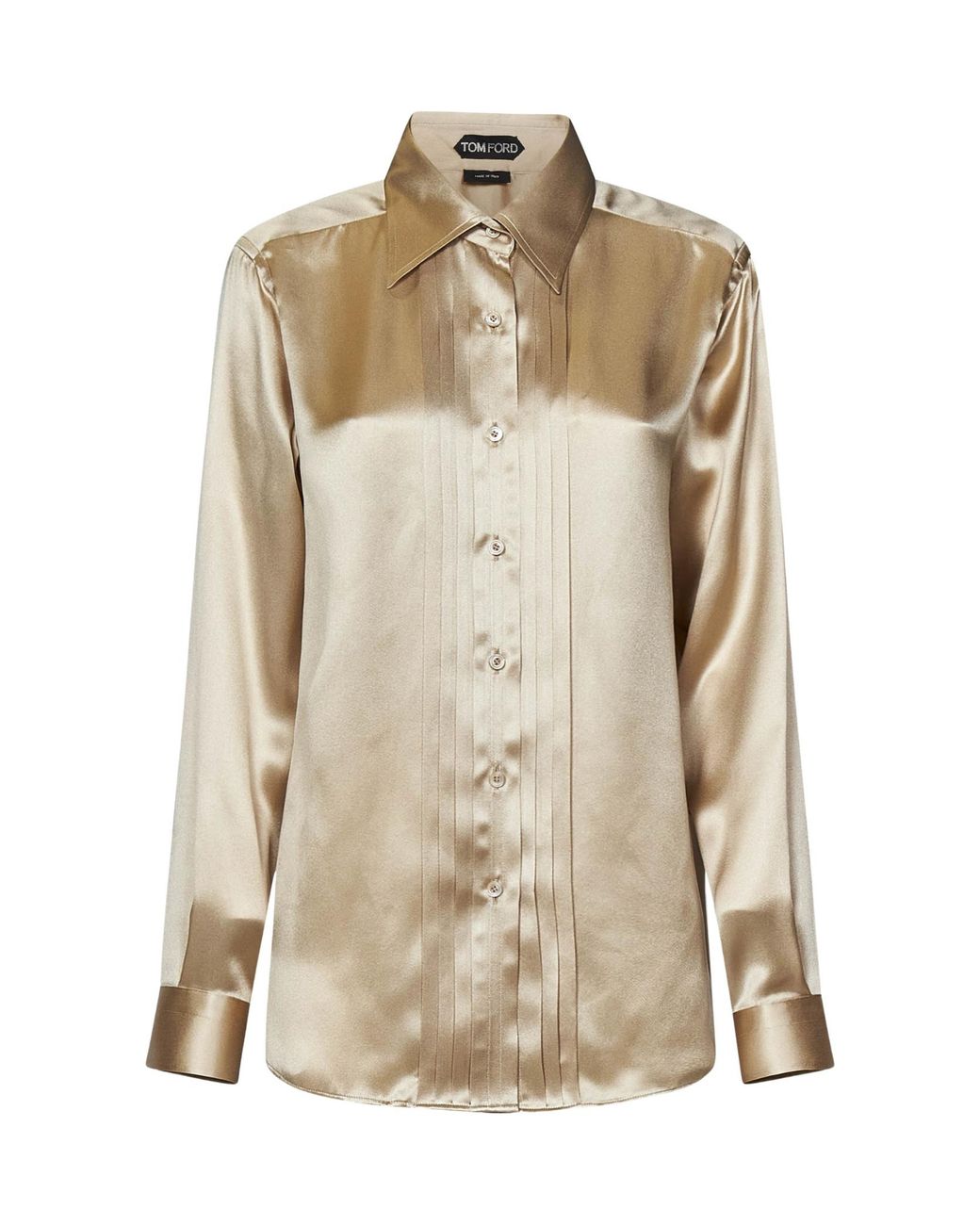 Tom Ford Natural Pintuck-Detail Silk Shirt