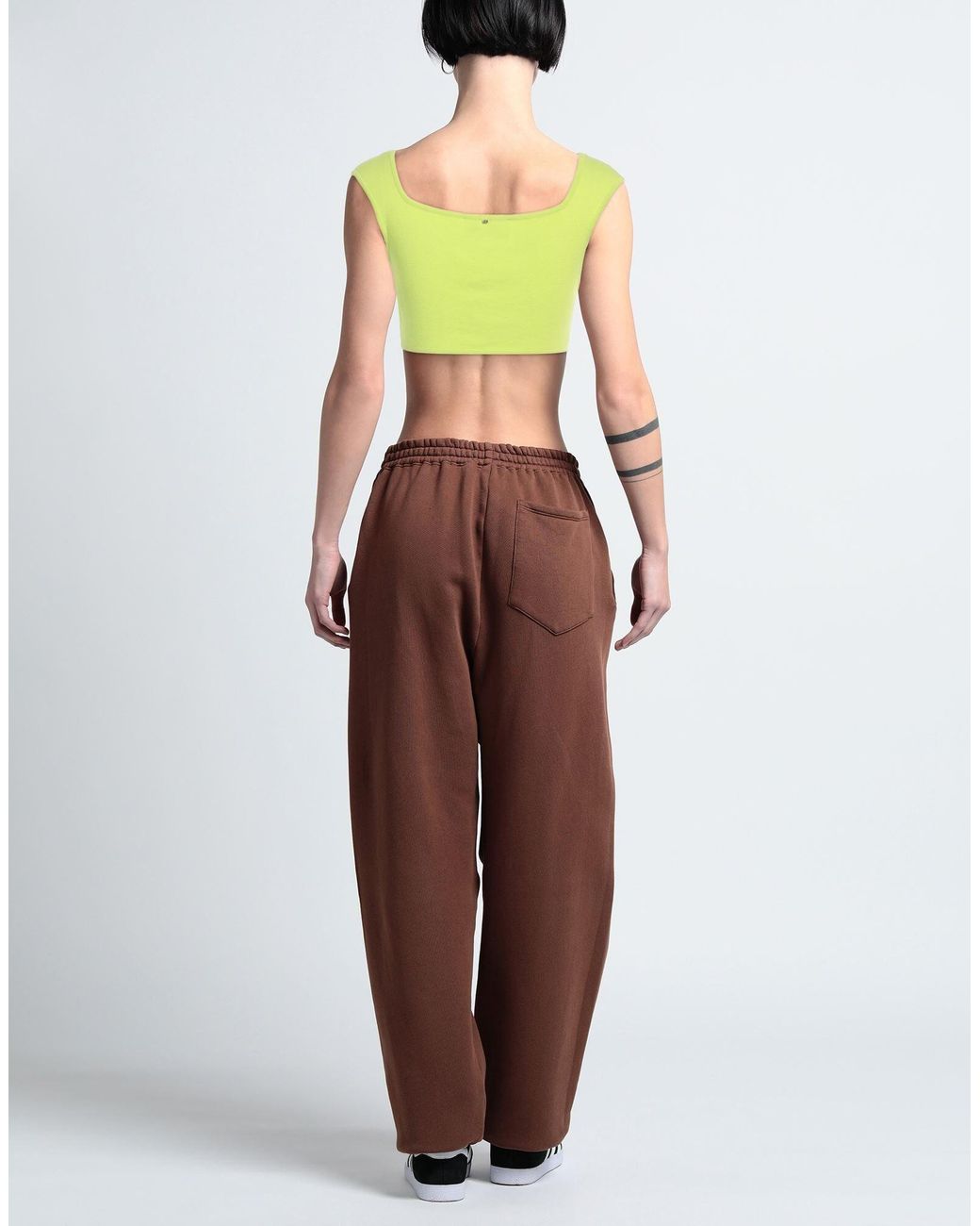 Sportmax Yellow Sleeveless Cropped Knit Top
