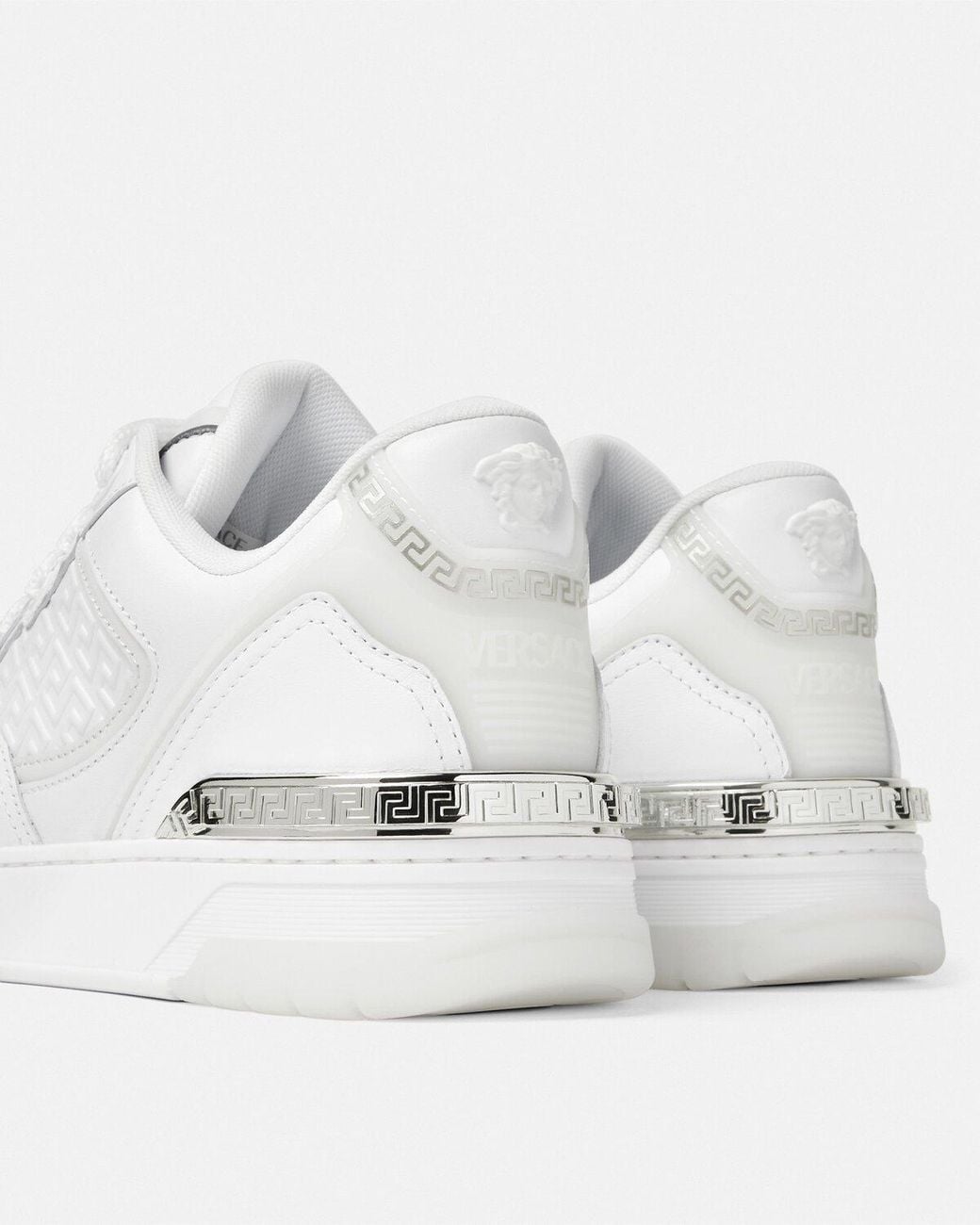 Versace White Logo Detailed Lace Up Sneakers