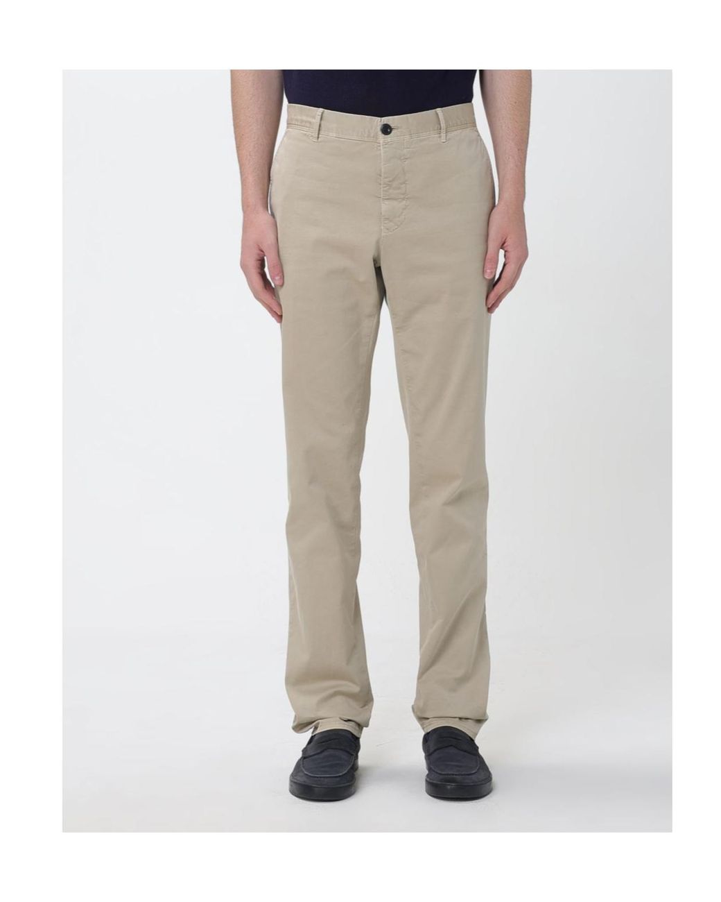 Incotex Natural Casual Trousers With Belt Loops for men