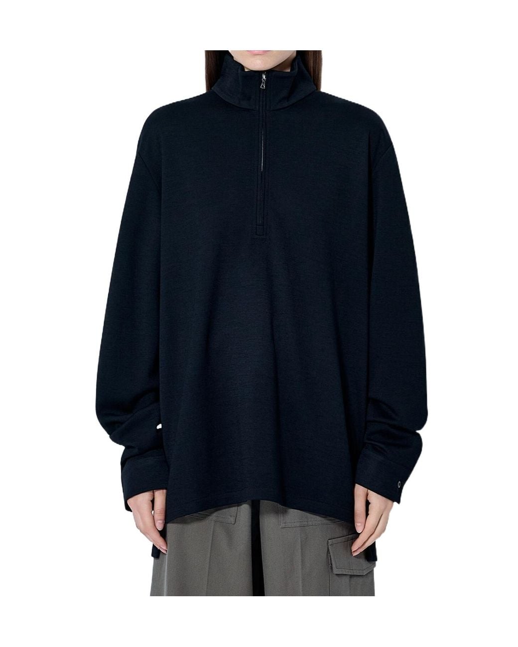 Rier Blue Long-Sleeved Half-Zip Top