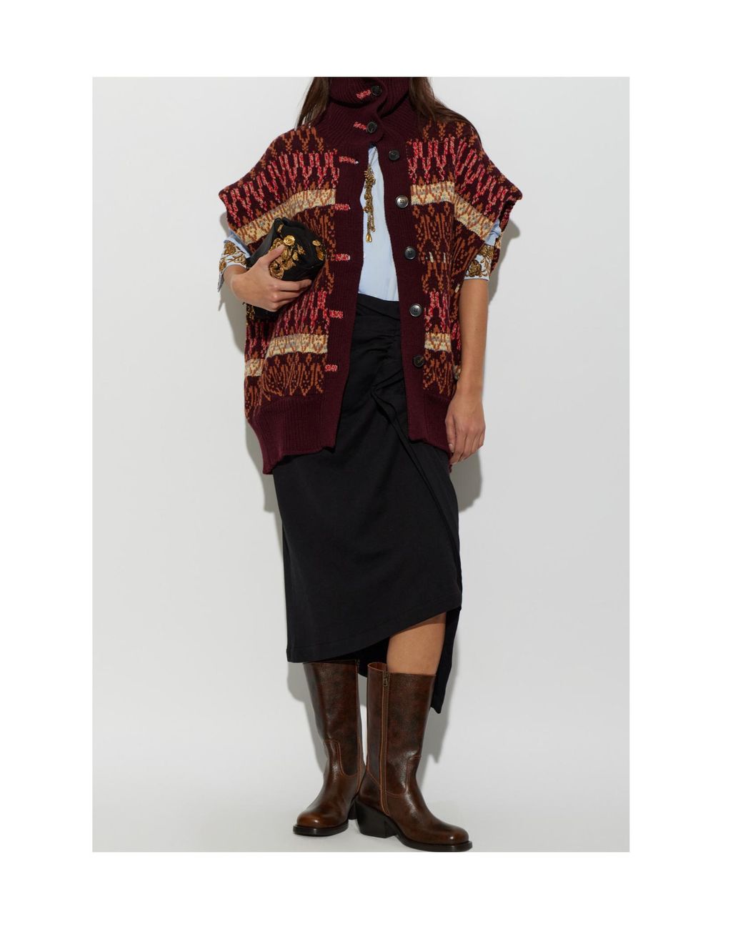 Dries Van Noten Red Short-Sleeved Cardigan