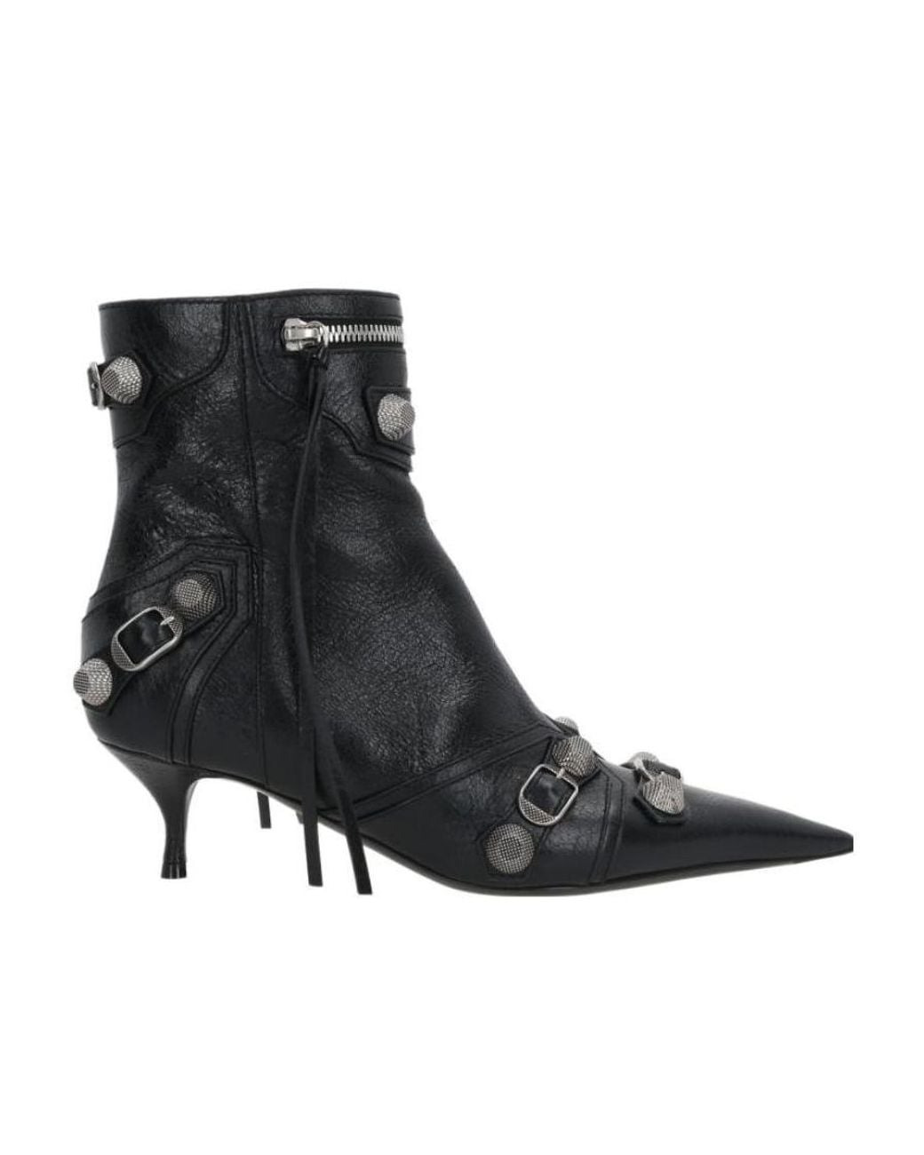 Balenciaga Black Cagole Pointed Toe Ankle Boots
