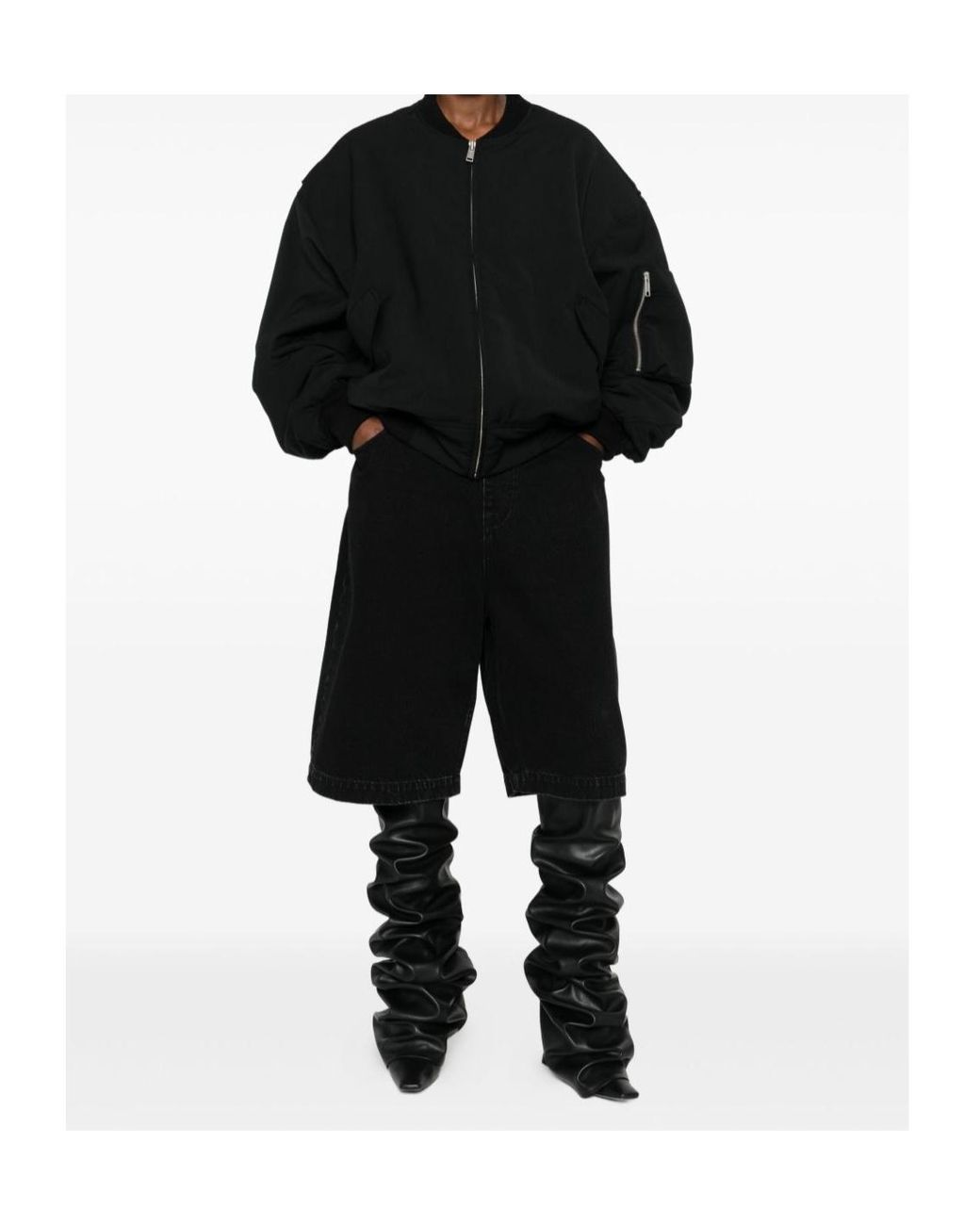 Entire studios Black Broad Bomber Jacket for men