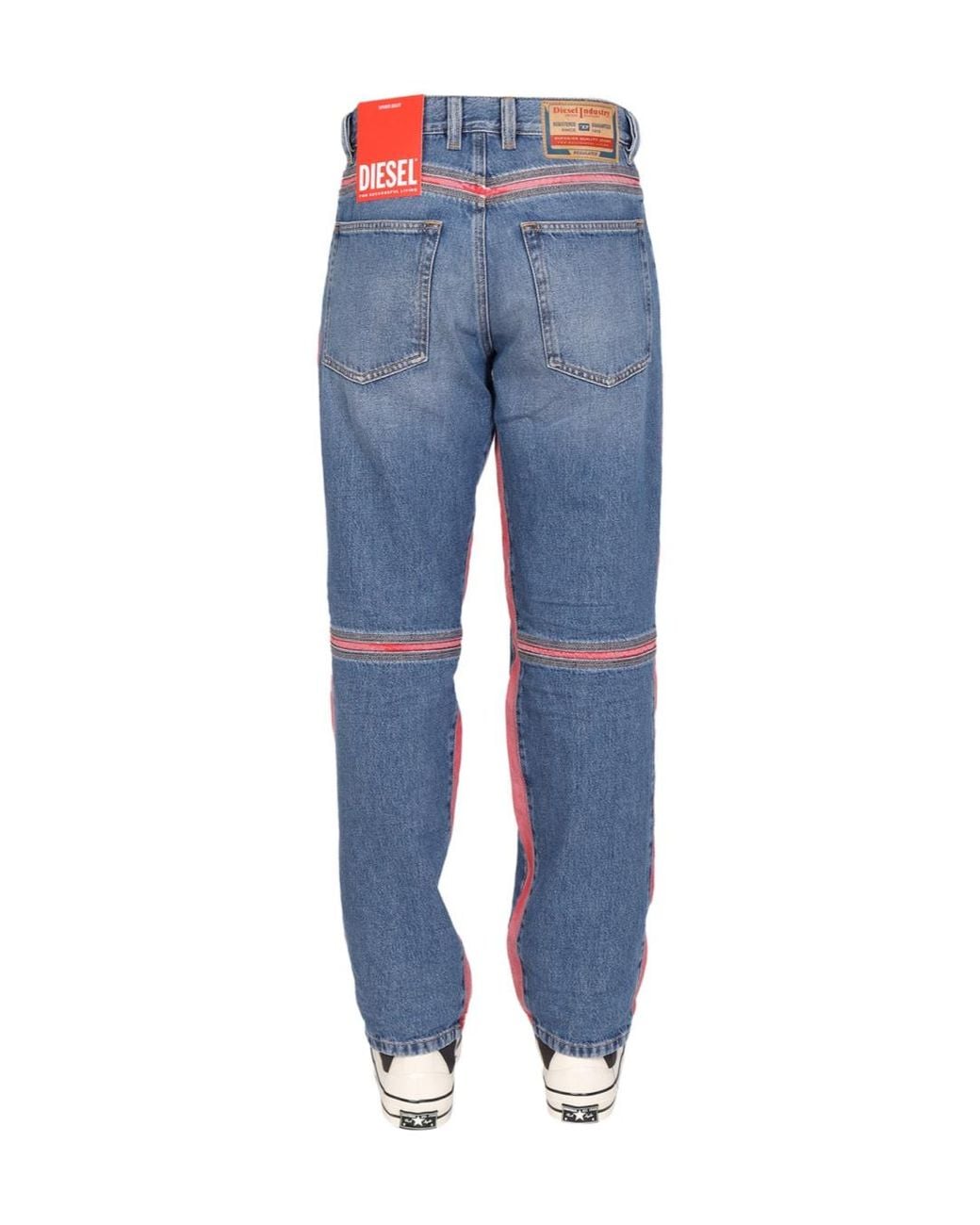 DIESEL Blue D-Mand Mid-Rise Straight Leg Jeans for men