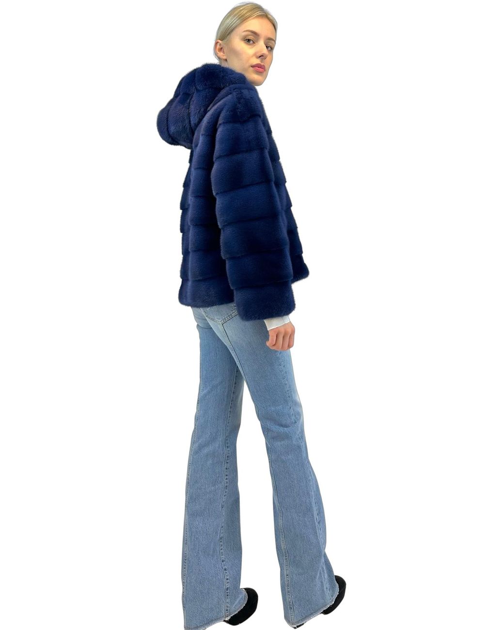 Liska Blue Hooded Fur