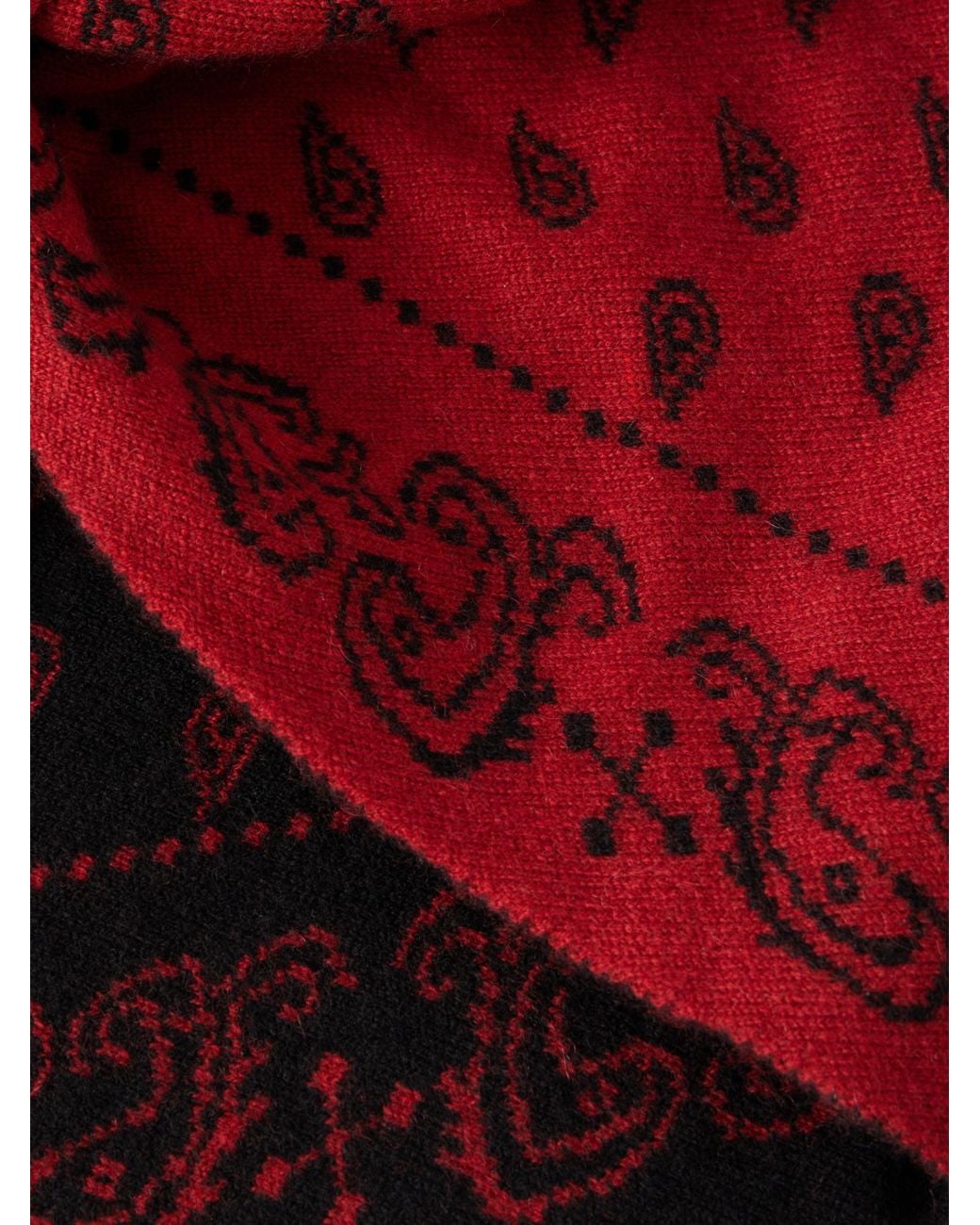 Guest In Residence Red Cashmere-Jacquard Scarf